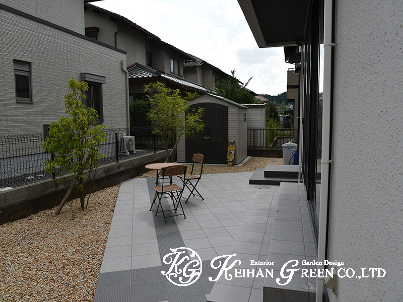 ななめデザインでお庭を広く 大津市 京阪グリーン 滋賀 京都 大阪のエクステリア ガーデン 外構工事