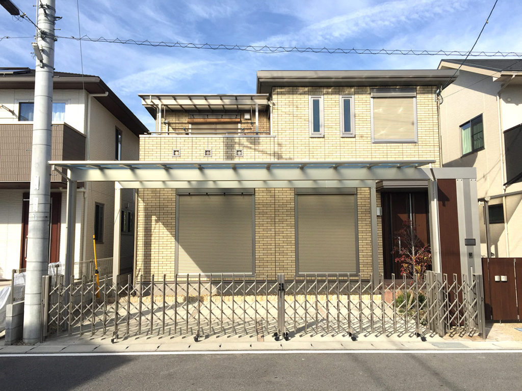 門柱をアルミ一体型に一新　大津市