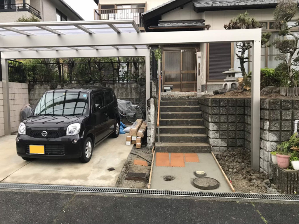 アプローチ階段を明るいイメージに一新　大津市