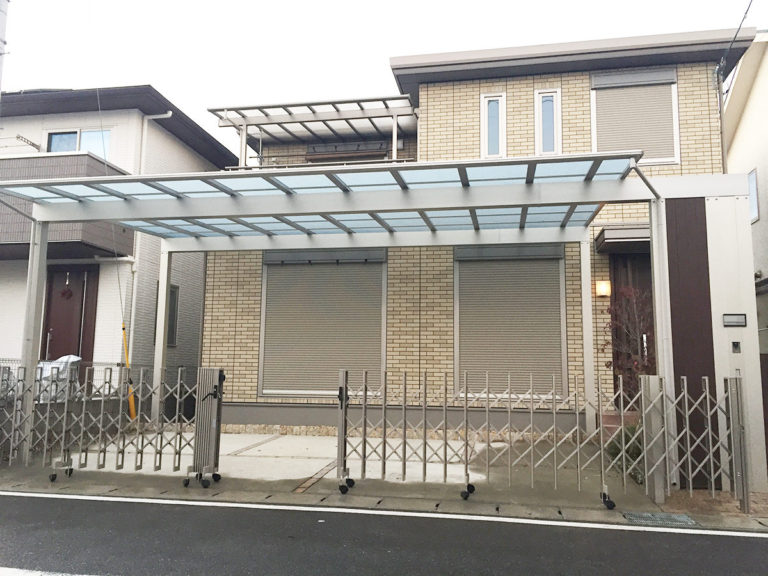 門柱をアルミ一体型に一新　大津市