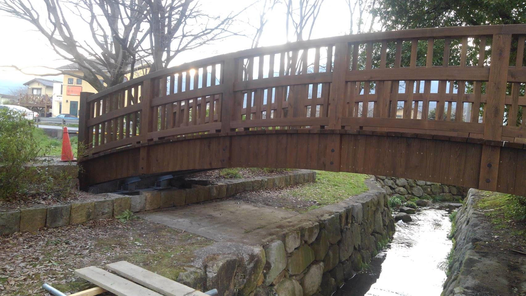 坂本城址公園 橋のやり替え工事　その2