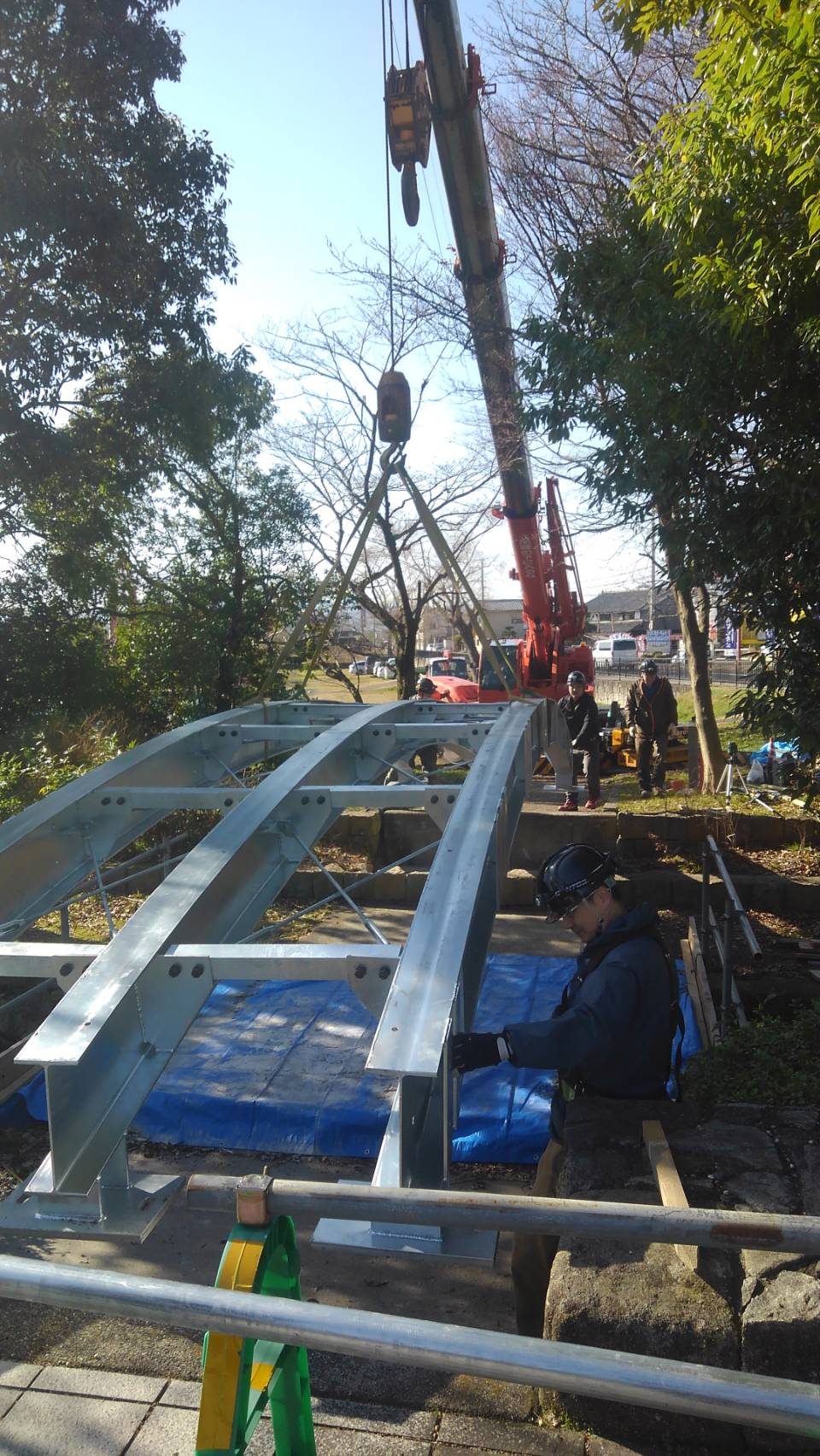 坂本城址公園 橋のやり替え工事　その2