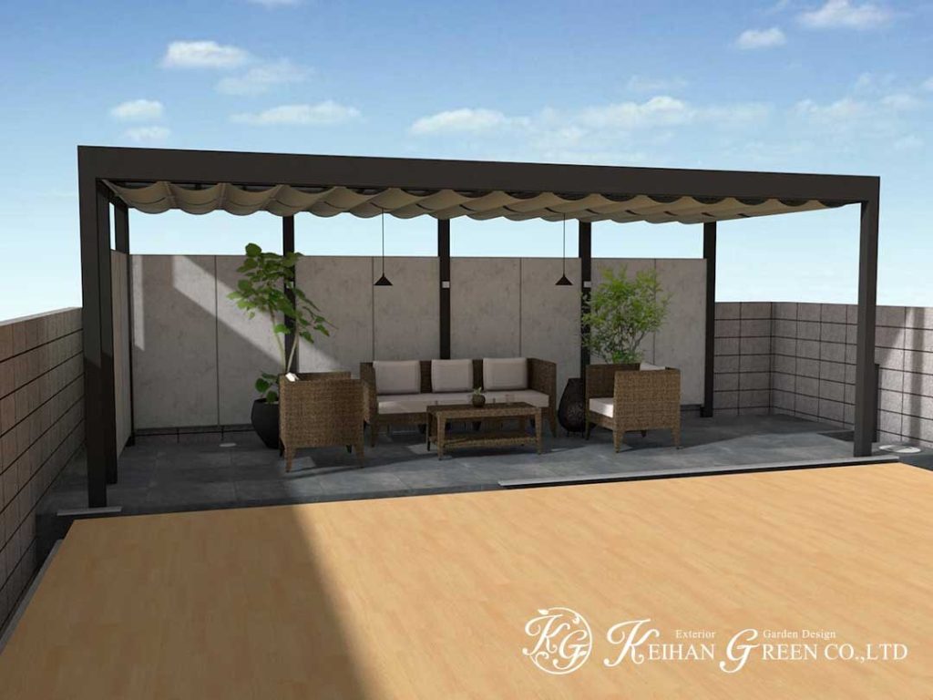 おうちの裏手のスペースをくつろぎ空間にリフォーム