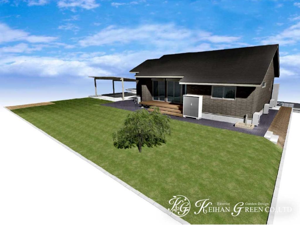 シンプルナチュラルな平屋建てのエクステリア