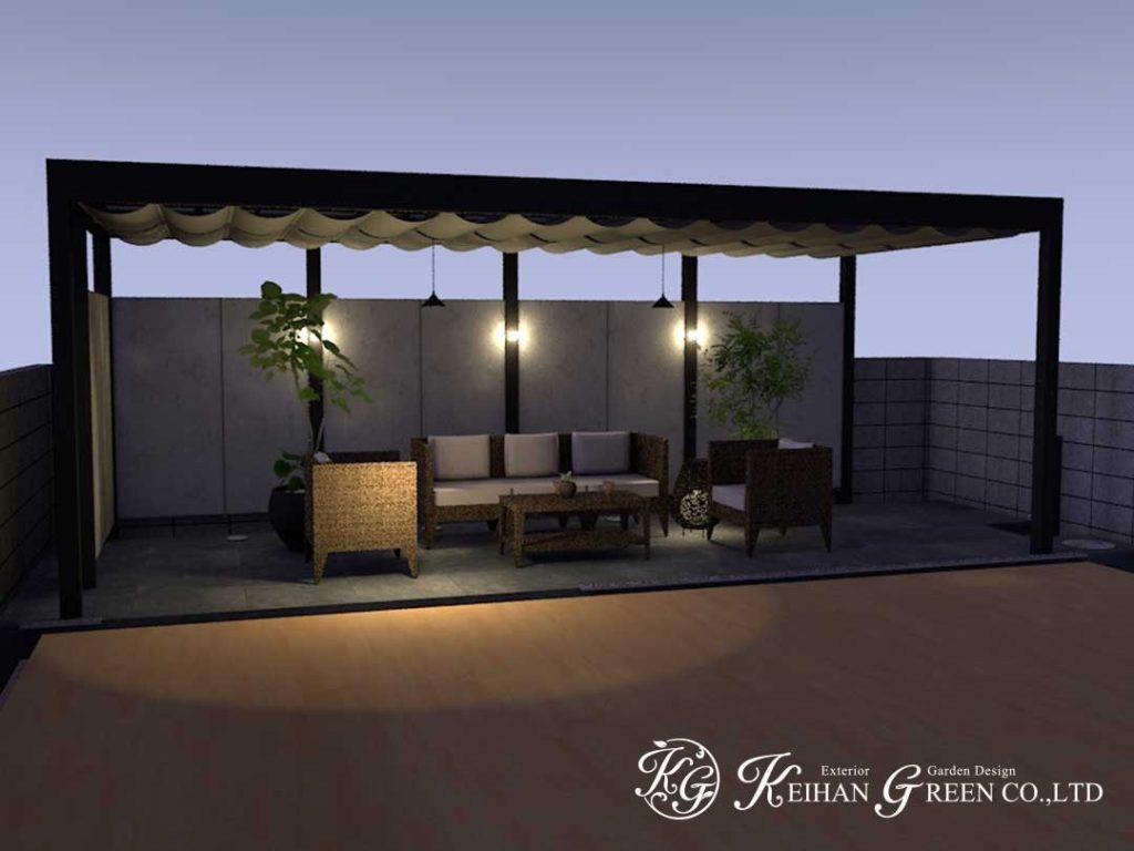 おうちの裏手のスペースをくつろぎ空間にリフォーム