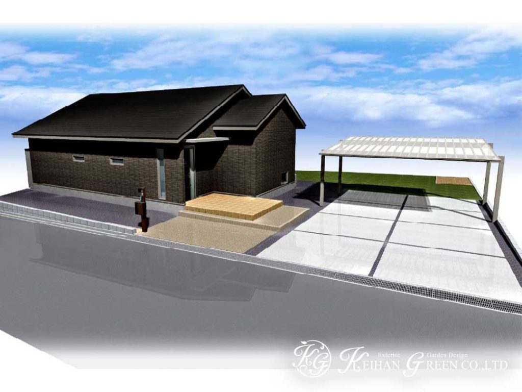 シンプルナチュラルな平屋建てのエクステリア