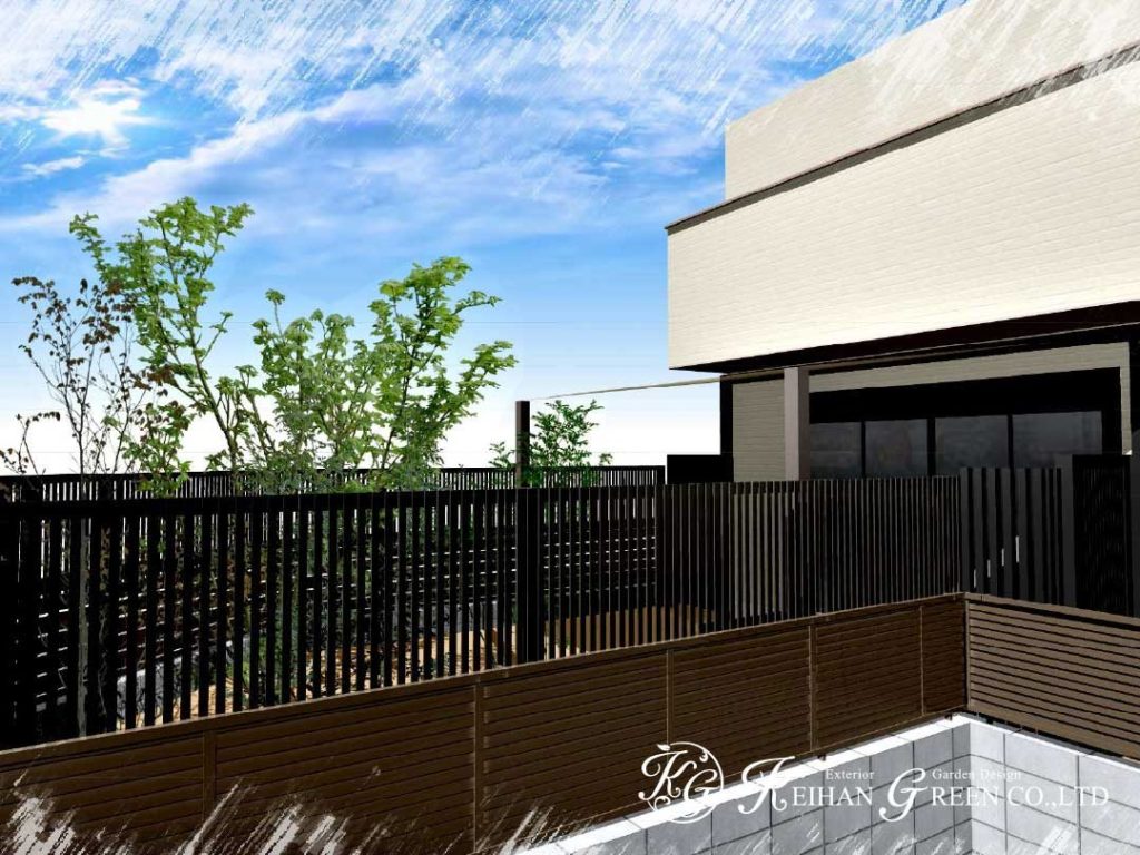 ネコが外で遊べる庭