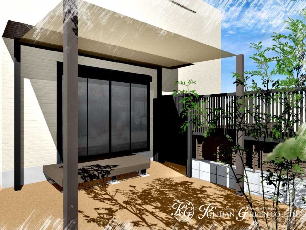 ネコが外で遊べる庭