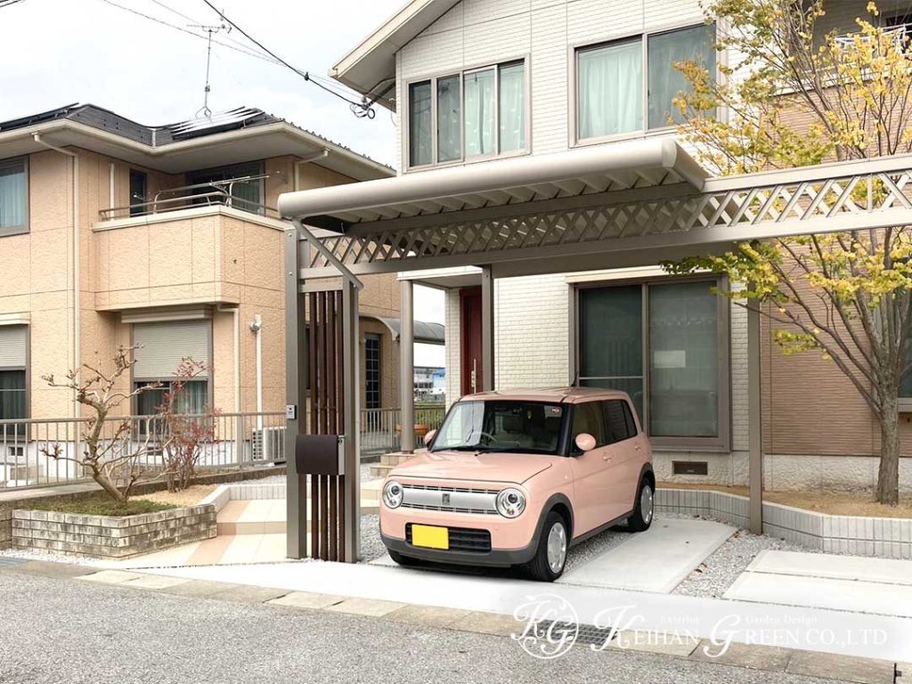 敷地に合わせたオリジナルカーポート　米原市