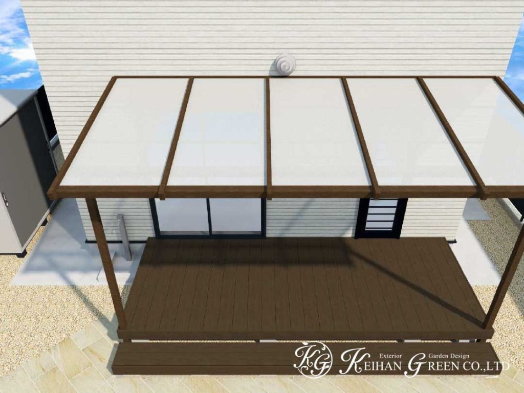 木のぬくもりを感じられるテラス