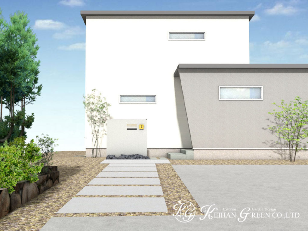 暮らしに溶け込むシンプルモダン外構