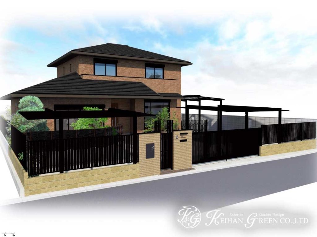 重厚感と高級感のあるクローズ外構