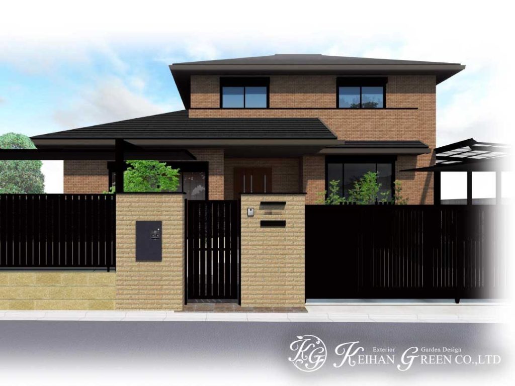 重厚感と高級感のあるクローズ外構