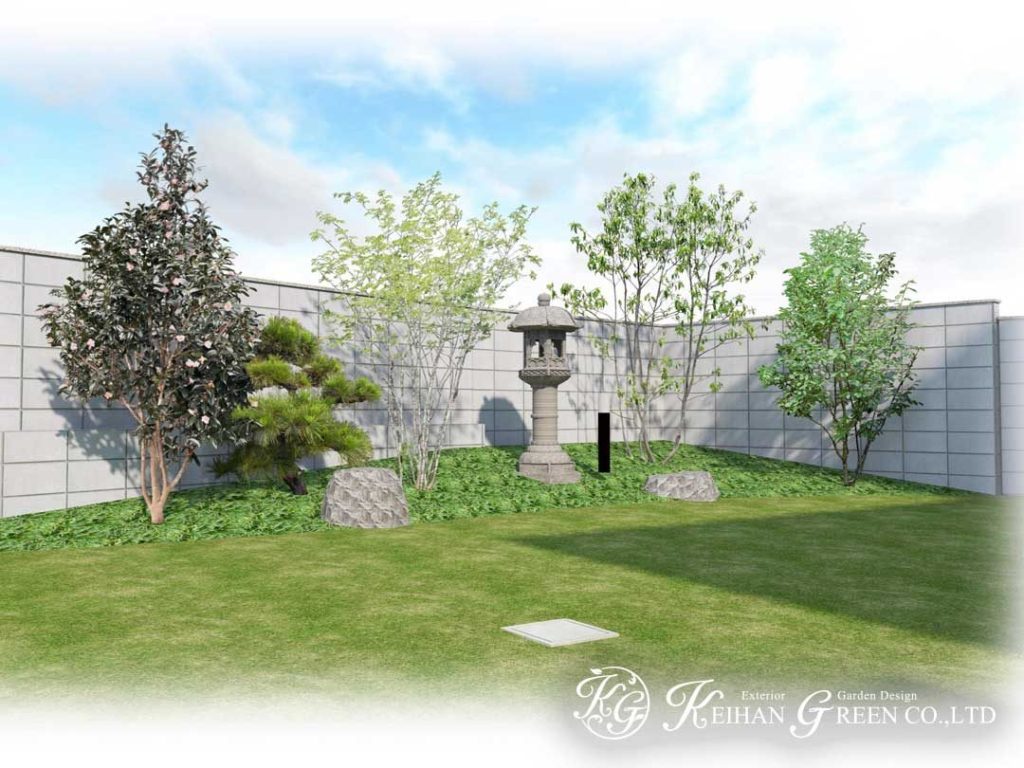 格調高い和モダンの庭