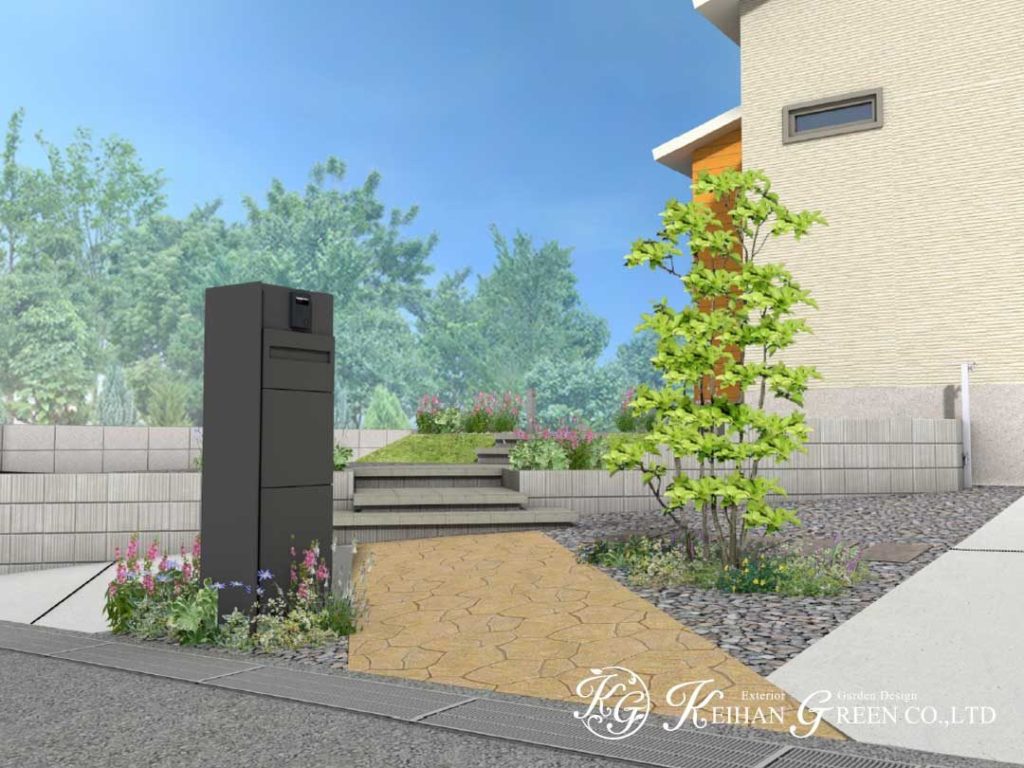 さりげなく個性を表現するミニマルデザインのオープン外構