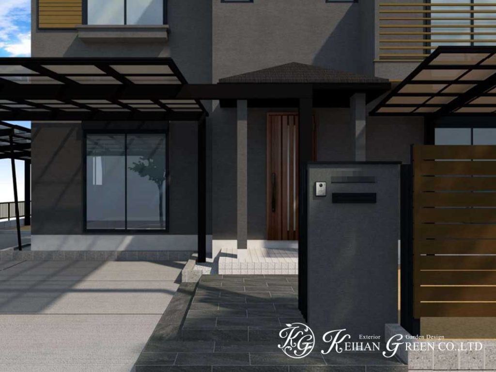 敷地いっぱいのカーポートとテラス屋根で最大限に使いやすい外まわりに