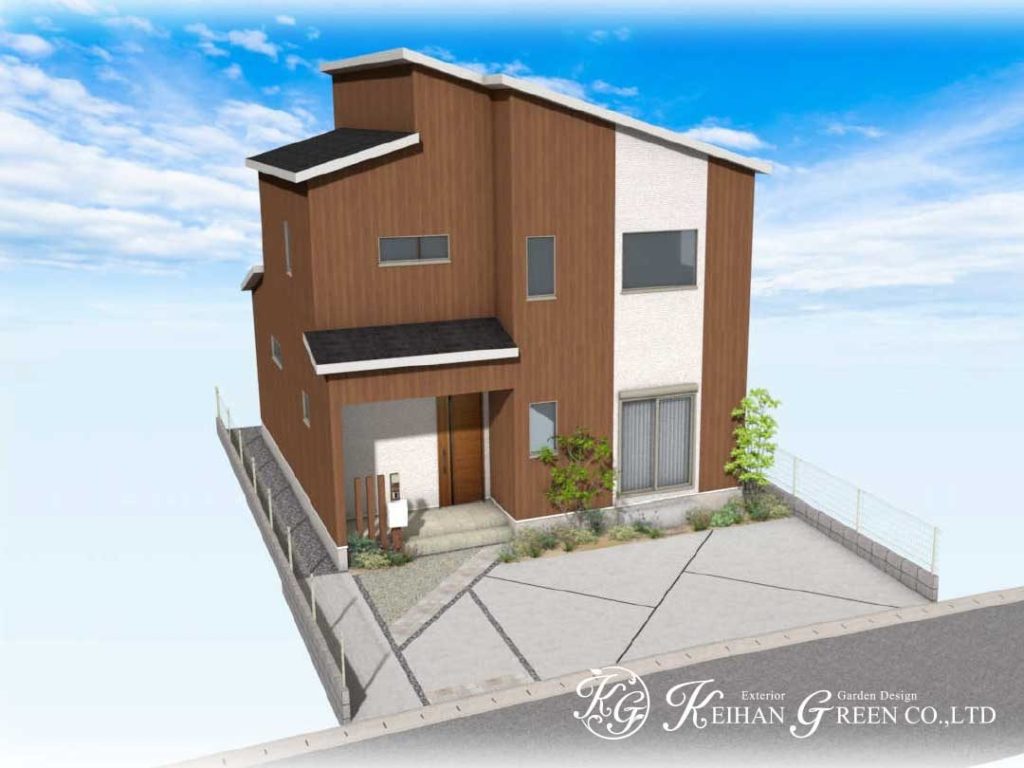 ナチュラル＆スタイリッシュにまとめたオープン外構