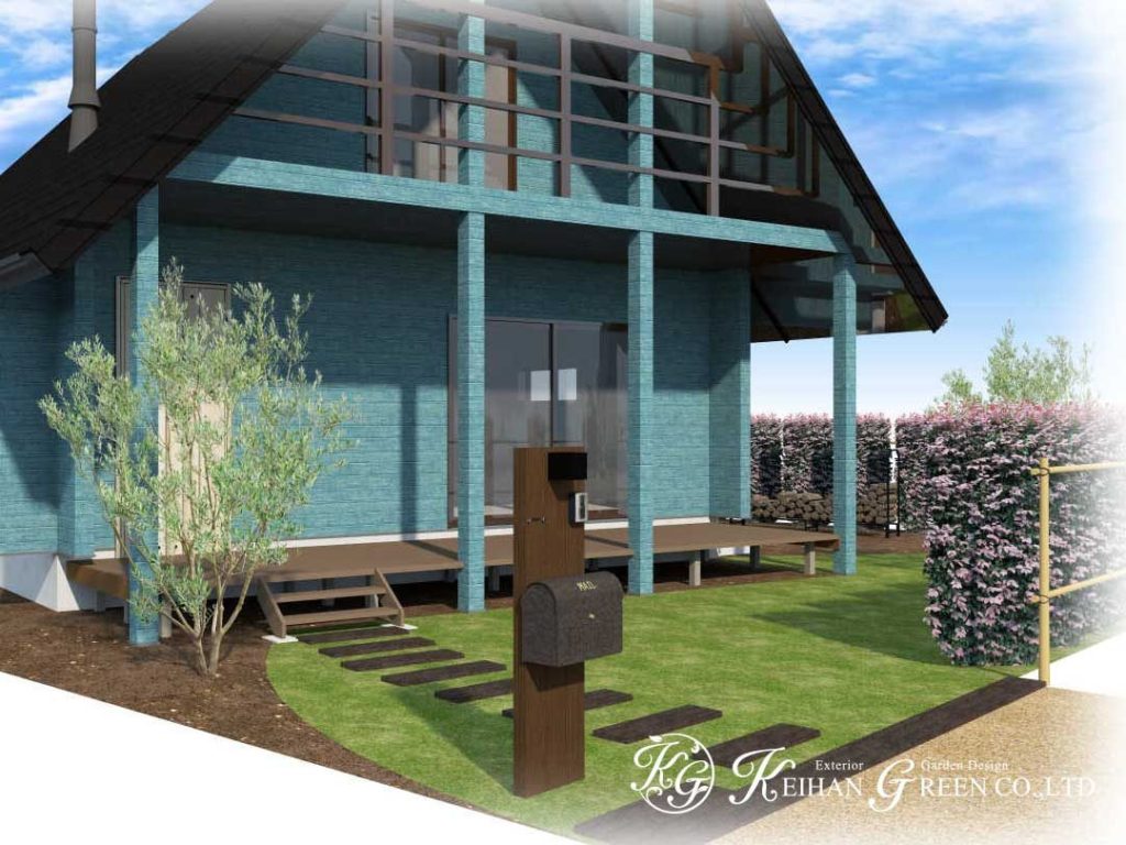 BESSの建物に合わせたナチュラル外構プラン