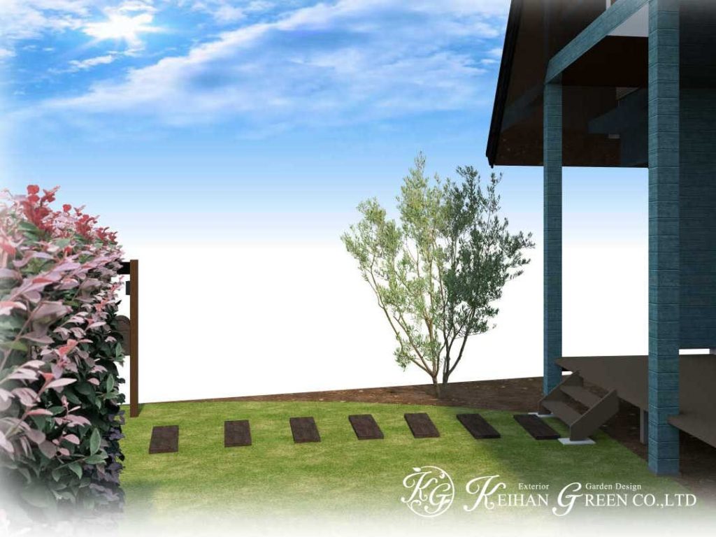 BESSの建物に合わせたナチュラル外構プラン