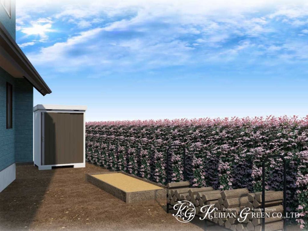 BESSの建物に合わせたナチュラル外構プラン