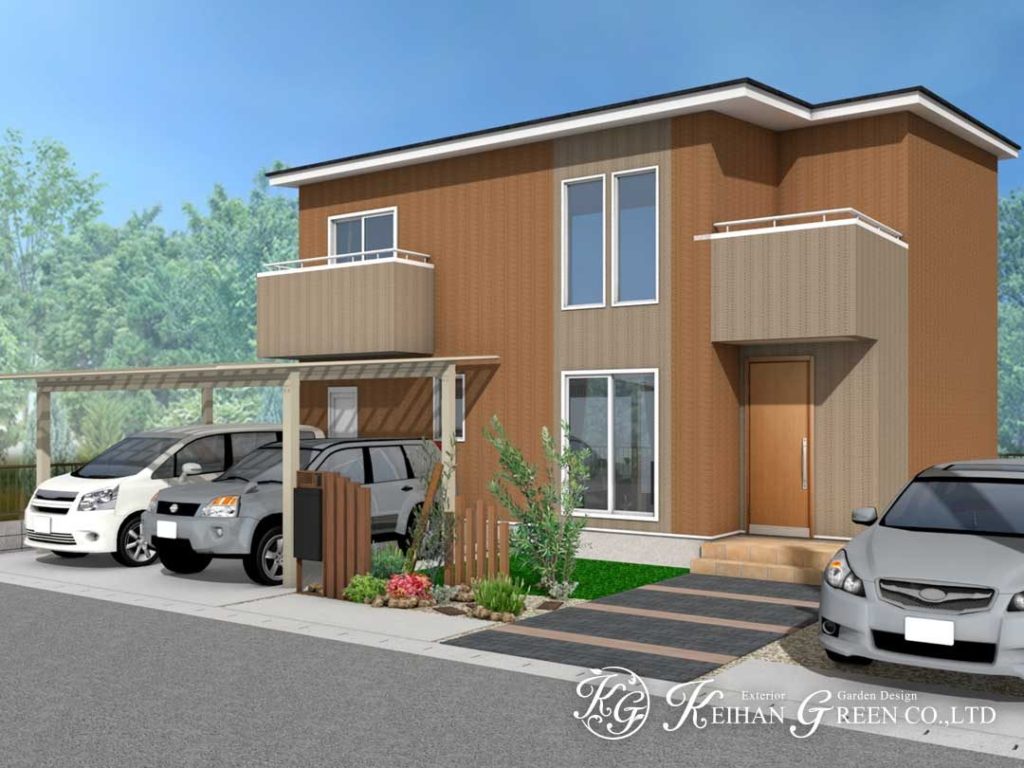 既存の外構に目隠しと華やかさをプラス