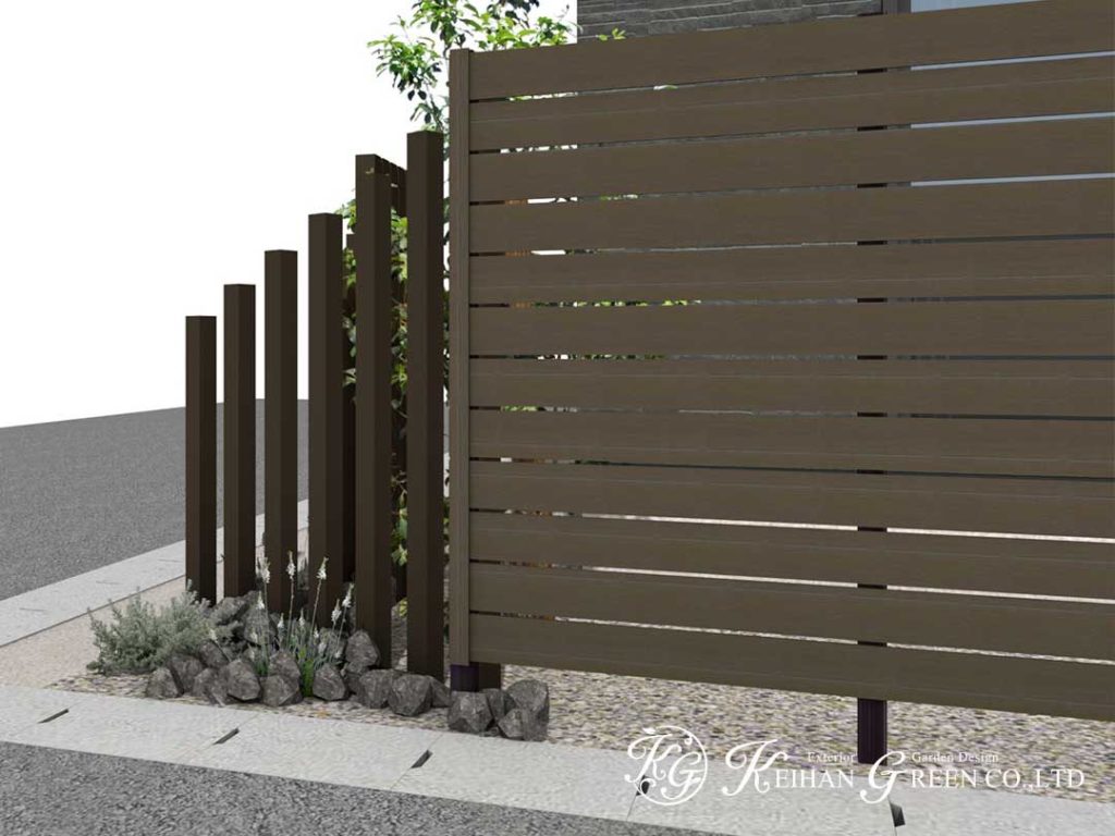 一条工務店の平屋建てにマッチするナチュラルモダン外構