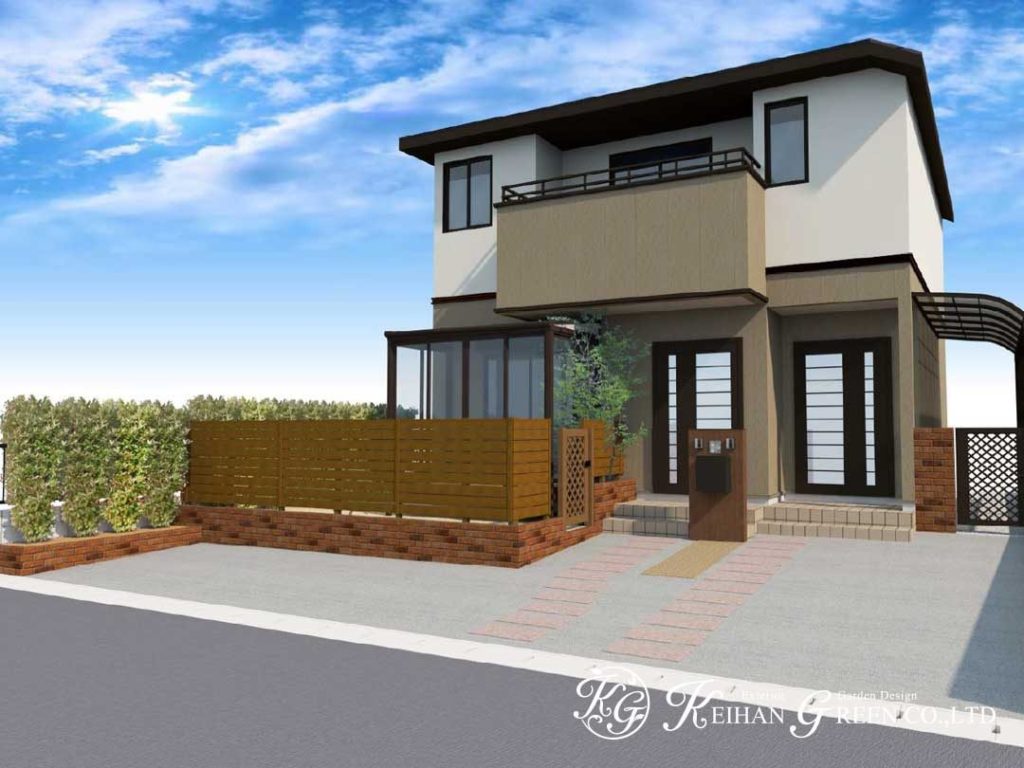 ナチュラル感のある門まわりとお庭