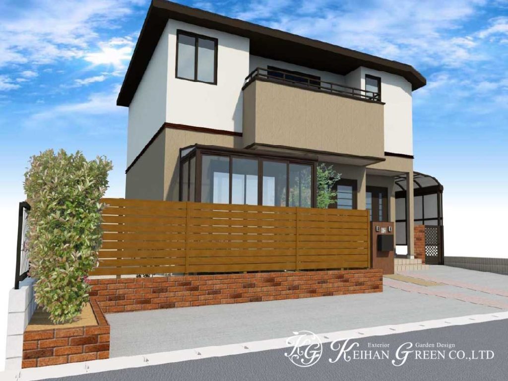 ナチュラル感のある門まわりとお庭