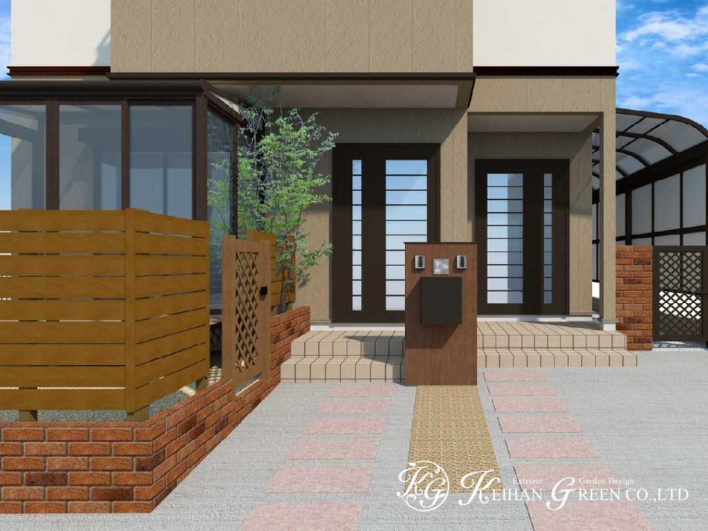 ナチュラル感のある門まわりとお庭