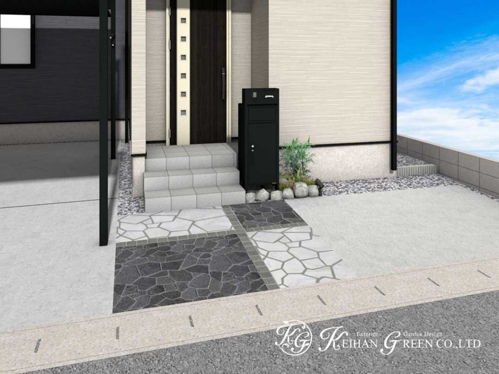 ブラックでまとめたおしゃれなアプローチ