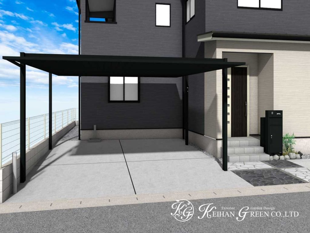 ブラックでまとめたおしゃれなアプローチ