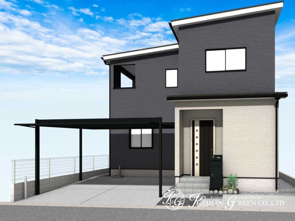 ブラックでまとめたおしゃれなアプローチ