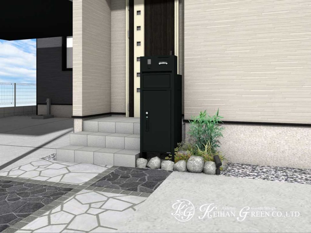 ブラックでまとめたおしゃれなアプローチ