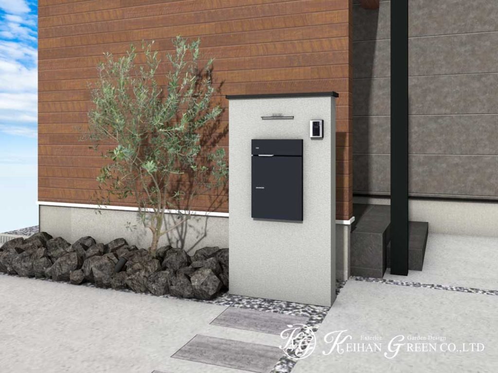 モノトーンでまとめたナチュラルモダン外構