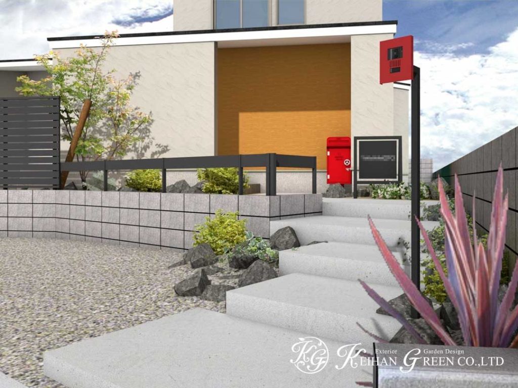 カジュアルデザインの新築外構プラン