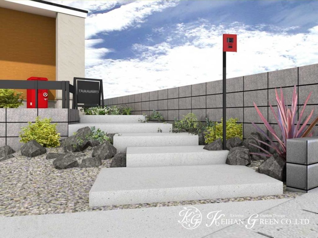 カジュアルデザインの新築外構プラン