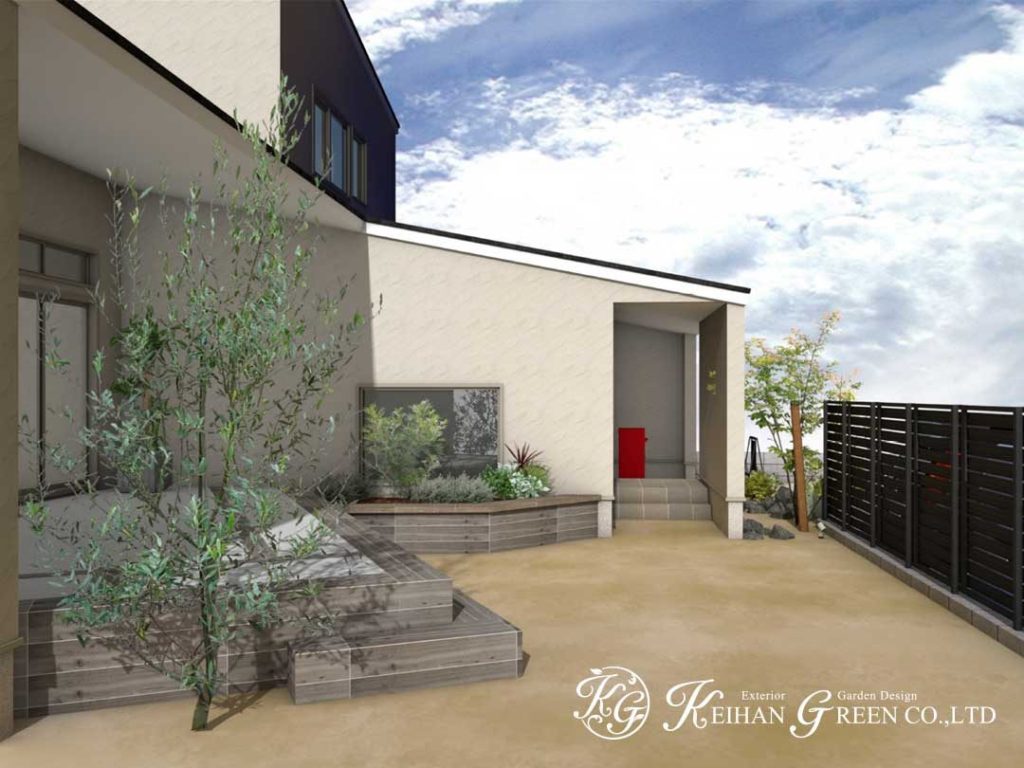 カジュアルデザインの新築外構プラン