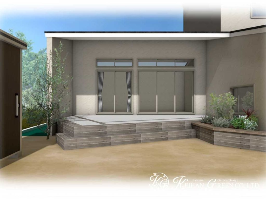 カジュアルデザインの新築外構プラン