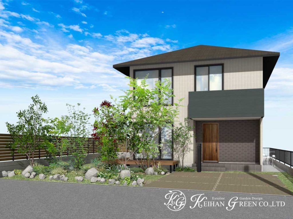 ナチュラル感たっぷり、プライバシーと開放感を両立した理想の外構プラン