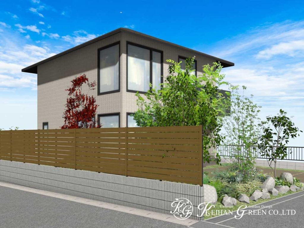 ナチュラル感たっぷり、プライバシーと開放感を両立した理想の外構プラン