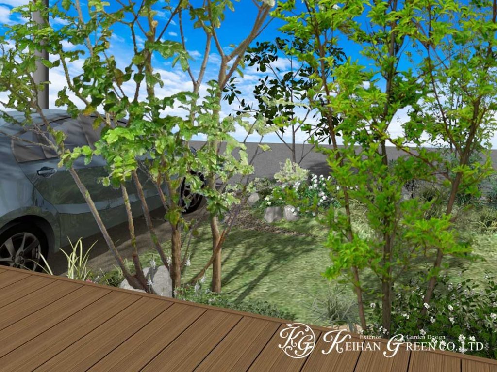 ナチュラル感たっぷり、プライバシーと開放感を両立した理想の外構プラン