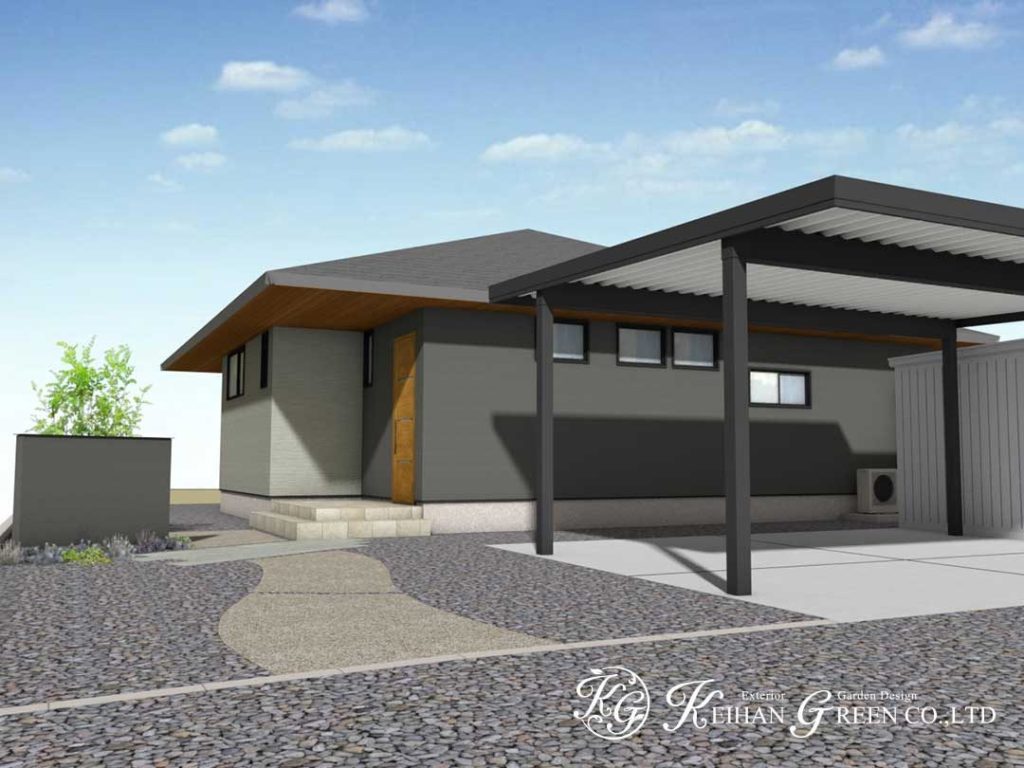 ナチュラルモダンなオープン外構