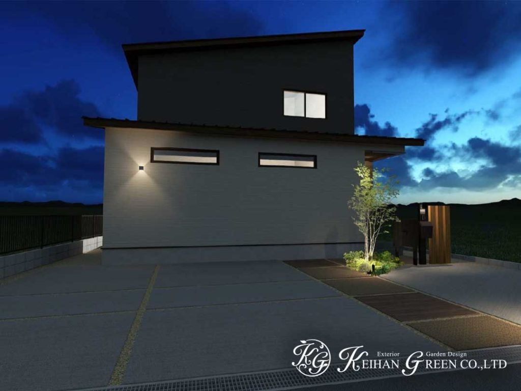 シンプルモダンに調和する機能美あふれる外構デザイン