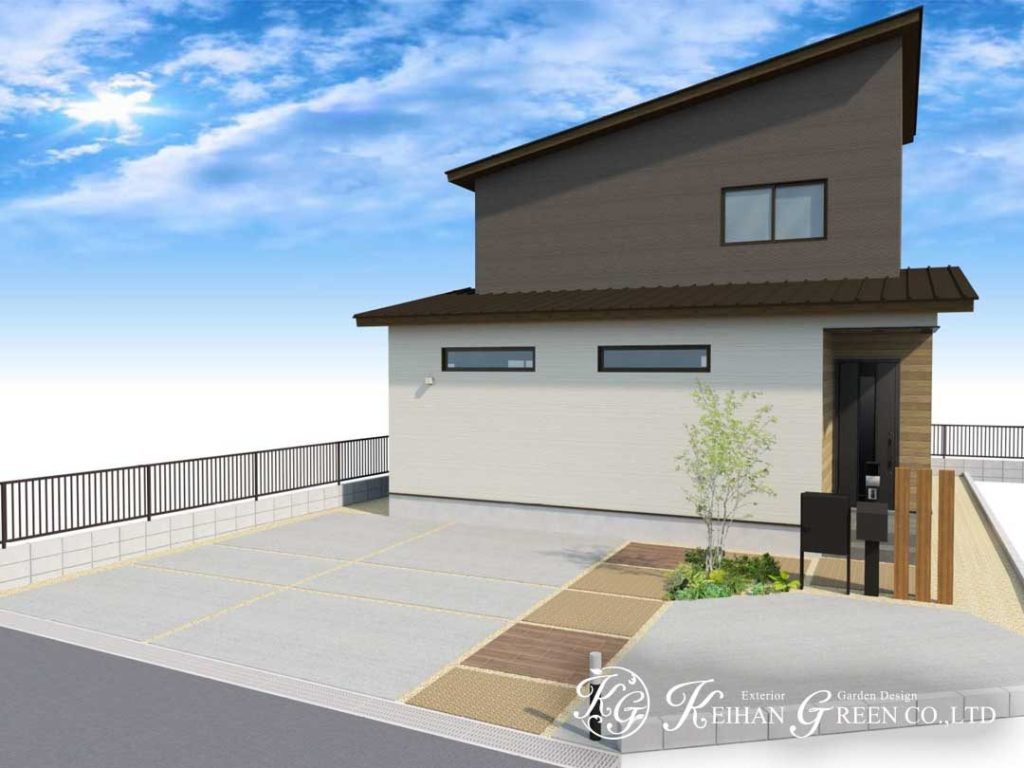 シンプルモダンに調和する機能美あふれる外構デザイン