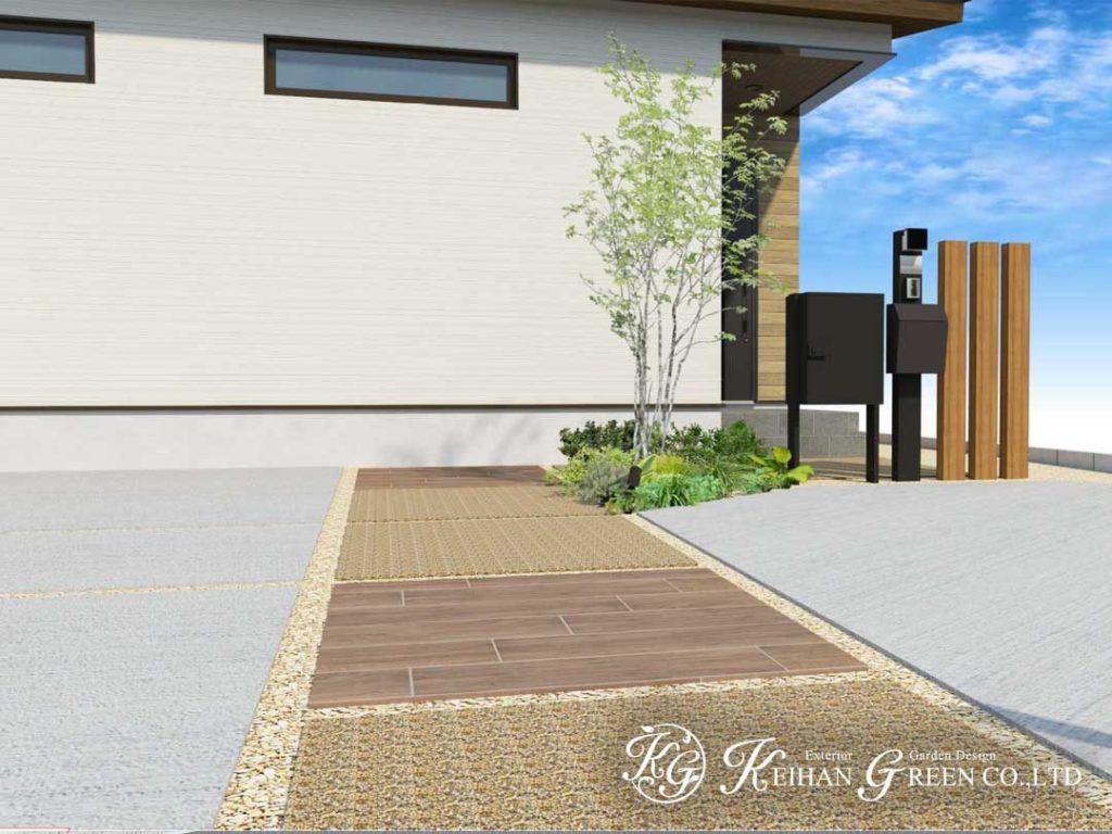 シンプルモダンに調和する機能美あふれる外構デザイン