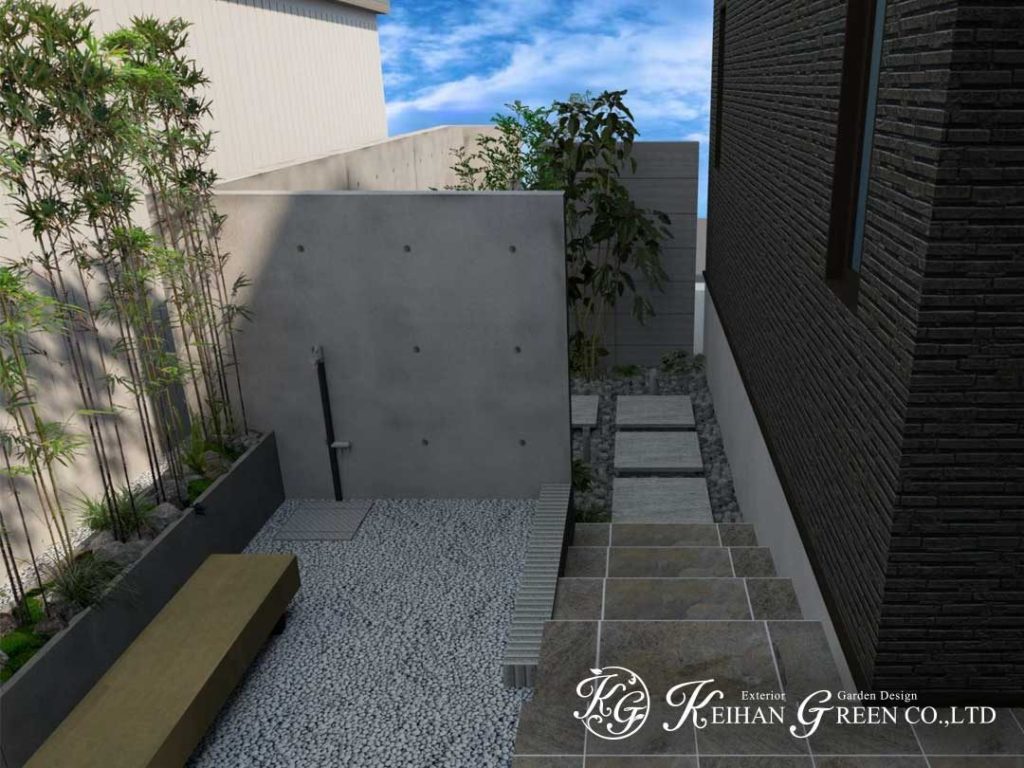 洗練されたモダンデザインが引き立つ上質な外構