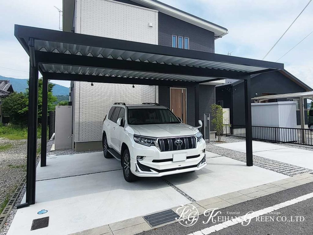 家と調和する、スマートで快適なオープン外構　東近江市