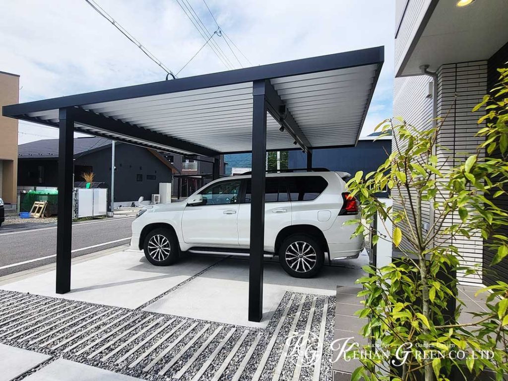 家と調和する、スマートで快適なオープン外構　東近江市