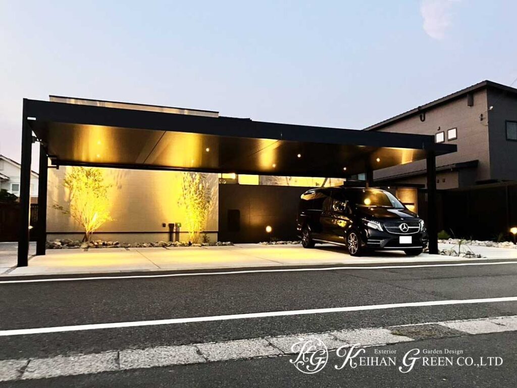 重厚感と開放感を兼ね備えた、機能美のあるファサード　守山市