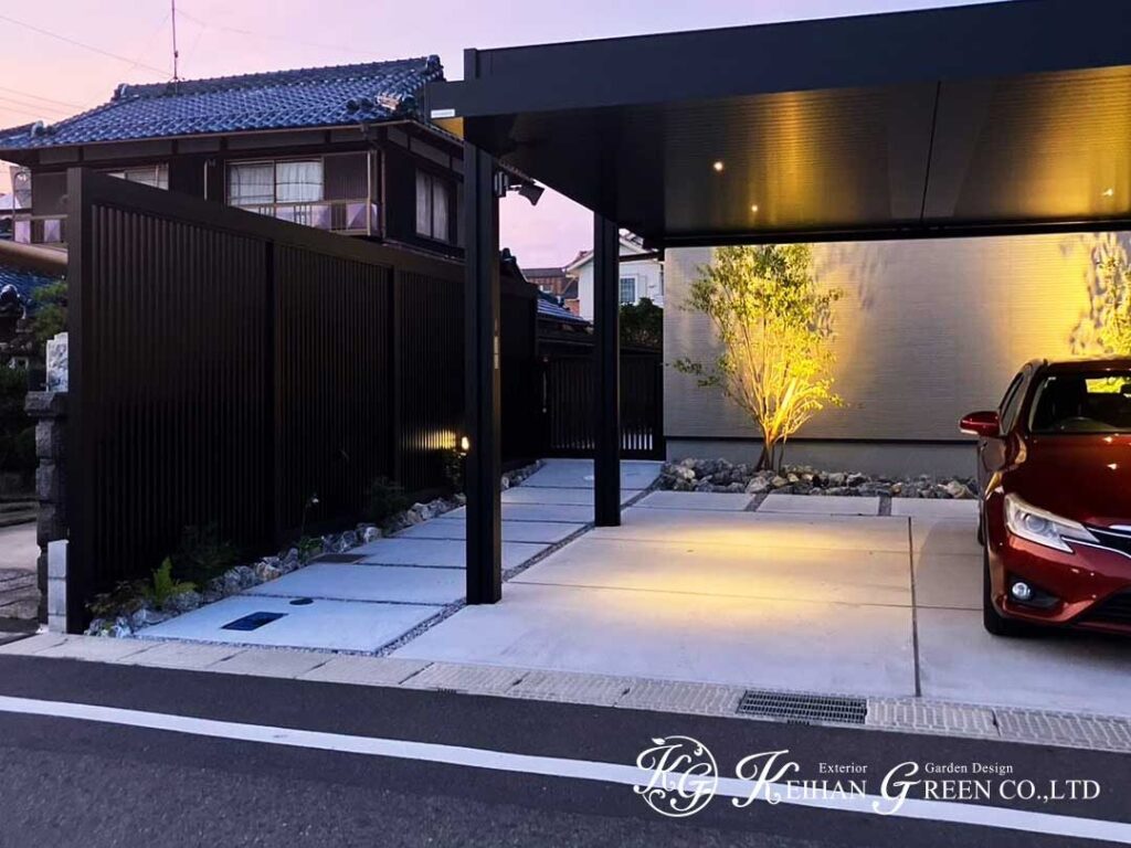 重厚感と開放感を兼ね備えた、機能美のあるファサード　守山市